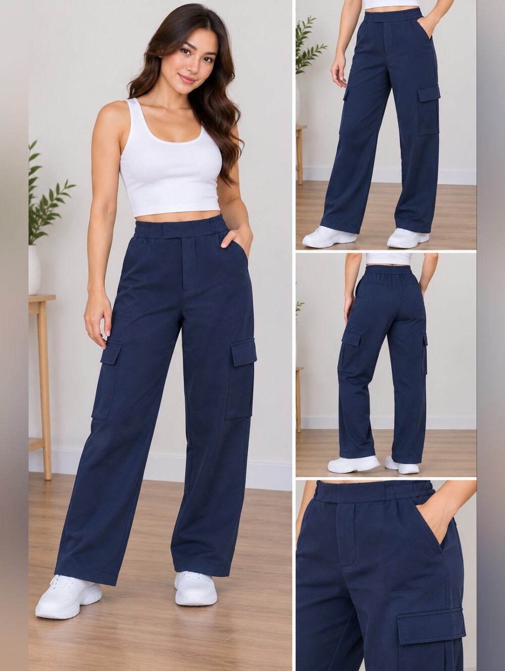 Zyia Active Presidio Peak Cargo Pants Blue Small